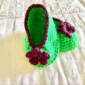 Babyshower gift Handmade crochet ballerina shoes